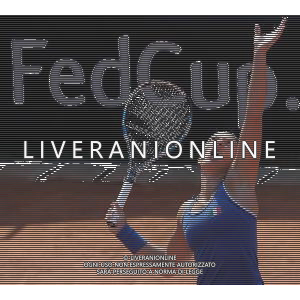 Fed Cup Play-Off per la promozione nel World Group Italia-Belgio Genova - 21.04.2018 Sara Errani vs Alison Van Uytvanck Nella Foto:Sara Errani /Ph.Vitez-Ag. Aldo Liverani