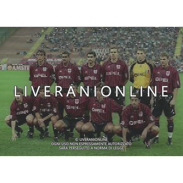 28-09-1999 MILANO-CHAMPIONS LEAGUE MILAN HERTA BERLINO 1-1 NELLA FOTO FORMAZIONE MILAN DA SIN. PAOLO MALDINI-SERGINHO-ROBERTO AYALA-OLIVER BIERHOFF-CHRISTIAN ABBIATI-ANDRIY SHECHENKO SED SIN. THOMAS HELVEG-LEONARDO-GENNARO GATTUSO-DEMETRIO ALBERTINI-ALESSANDRO COSTACURTA AG ALDO LIVERANI SAS