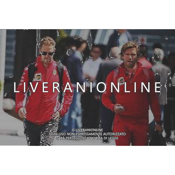 Sebastian Vettel (GER) Ferrari with Antti Kontsas (FIN) Personal Trainer. 27.04.2018. Formula 1 World Championship, Rd 4, Azerbaijan Grand Prix, Baku Street Circuit, Azerbaijan, Practice Day. / AGENZIA ALDO LIVERANI SAS - ITALY ONLY EDITORIAL USE ONLY - F1 - Formula One World Championship - Azerbaijan Grand Prix - Practice Day - Prove Libere Baku, Azerbaijan 27.04.2018
