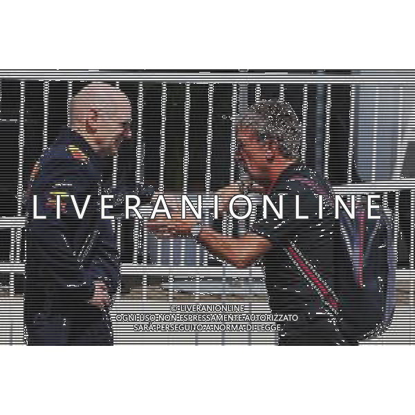 (L to R): Adrian Newey (GBR) Red Bull Racing Chief Technical Officer with Eddie Jordan (IRE). 27.04.2018. Formula 1 World Championship, Rd 4, Azerbaijan Grand Prix, Baku Street Circuit, Azerbaijan, Practice Day. / AGENZIA ALDO LIVERANI SAS - ITALY ONLY EDITORIAL USE ONLY - F1 - Formula One World Championship - Azerbaijan Grand Prix - Practice Day - Prove Libere Baku, Azerbaijan 27.04.2018