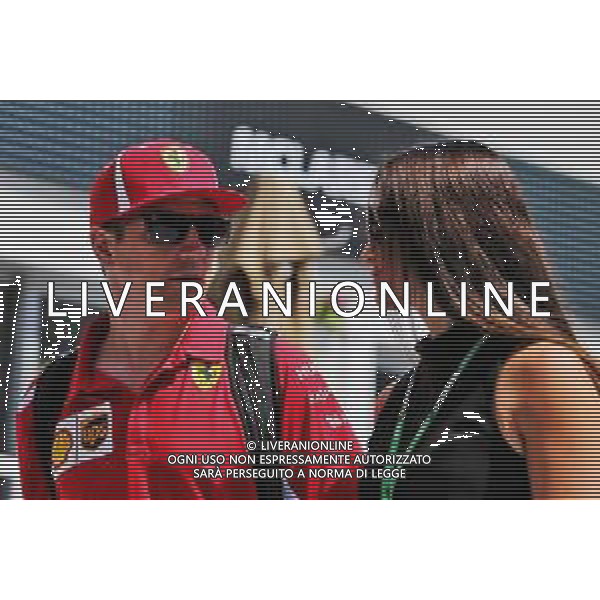 (L to R): Kimi Raikkonen (FIN) Ferrari with his wife Minttu Raikkonen (FIN). 27.04.2018. Formula 1 World Championship, Rd 4, Azerbaijan Grand Prix, Baku Street Circuit, Azerbaijan, Practice Day. / AGENZIA ALDO LIVERANI SAS - ITALY ONLY EDITORIAL USE ONLY - F1 - Formula One World Championship - Azerbaijan Grand Prix - Practice Day - Prove Libere Baku, Azerbaijan 27.04.2018