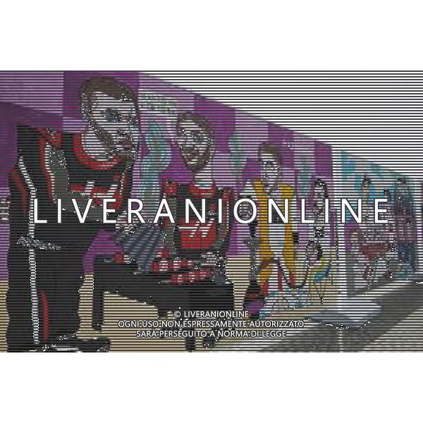 F1 drivers murals - (L to R): Kevin Magnussen (DEN) Haas F1 Team and Romain Grosjean (FRA) Haas F1 Team. 27.04.2018. Formula 1 World Championship, Rd 4, Azerbaijan Grand Prix, Baku Street Circuit, Azerbaijan, Practice Day. / AGENZIA ALDO LIVERANI SAS - ITALY ONLY EDITORIAL USE ONLY - F1 - Formula One World Championship - Azerbaijan Grand Prix - Practice Day - Prove Libere Baku, Azerbaijan 27.04.2018