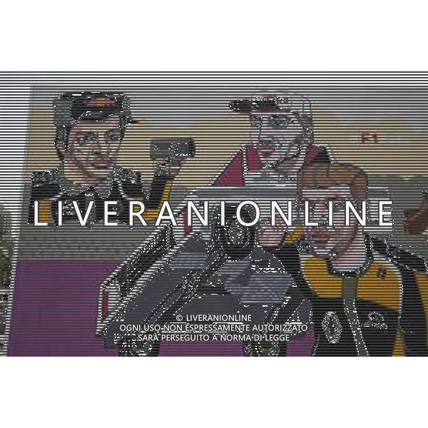 F1 drivers murals - (L to R): Carlos Sainz Jr (ESP) Renault Sport F1 Team and Nico Hulkenberg (GER) Renault Sport F1 Team. 27.04.2018. Formula 1 World Championship, Rd 4, Azerbaijan Grand Prix, Baku Street Circuit, Azerbaijan, Practice Day. / AGENZIA ALDO LIVERANI SAS - ITALY ONLY EDITORIAL USE ONLY - F1 - Formula One World Championship - Azerbaijan Grand Prix - Practice Day - Prove Libere Baku, Azerbaijan 27.04.2018