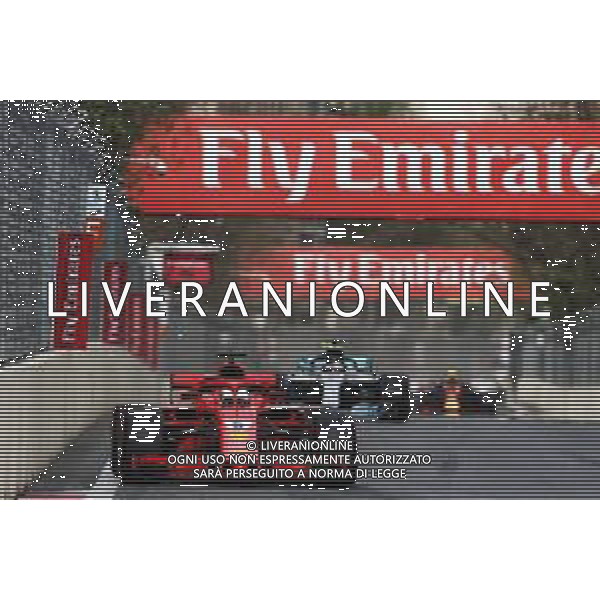 Sebastian Vettel (GER) Ferrari SF71H. 29.04.2018. Formula 1 World Championship, Rd 4, Azerbaijan Grand Prix, Baku Street Circuit, Azerbaijan, Race Day. / AGENZIA ALDO LIVERANI SAS - ITALY ONLY EDITORIAL USE ONLY - F1 Motor Racing - Formula One World Championship - Azerbaijan Grand Prix - Race Day - Gara Baku, Azerbaijan 29.04.2018