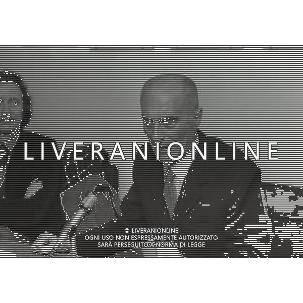 1973 MILANO CNFERENZA STAMPA INDRO MONTANELLI NELLA FOTO INDRO MONTANELLI AG ALDO LIVERANI SAS