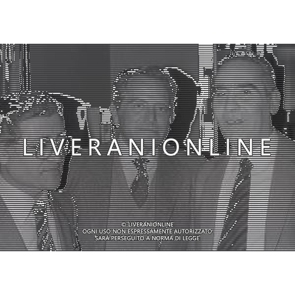 RETROSPETTIVA GIAMPIERO BONIPERTI PRESIDENTE JUVENTUS CALCIO NELLA FOTO GIAMPIERO BONIPERTI CON TIGANI CAPO UFFICIO STAMPA LEGA CALCIO AG ALDO LIVERANI SAS