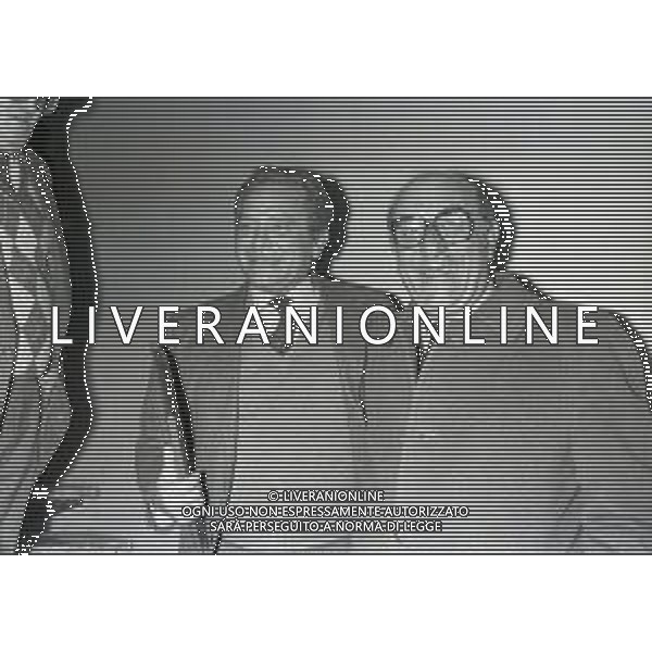 RETROSPETTIVA GIAMPIERO BONIPERTI PRESIDENTE JUVENTUS CALCIO NELLA FOTO GIAMPIERO BONIPERTI CON IL PRESIDENTE DEL VERONA CALCIO TINO GIUDOTTI AG ALDO LIVERANI SAS