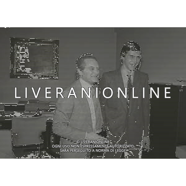 RETROSPETTIVA GIAMPIERO BONIPERTI PRESIDENTE JUVENTUS CALCIO NELLA FOTO GIAMPIERO BONIPERTI CON FRANCESCO FARINA AG ALDO LIVERANI SAS