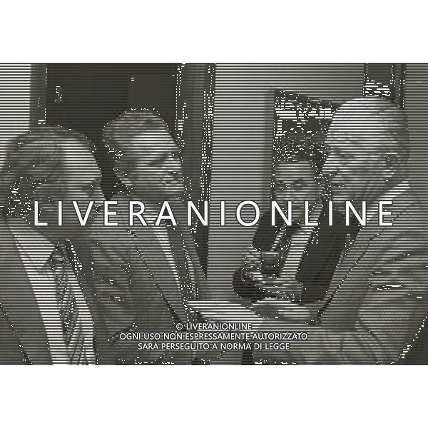 RETROSPETTIVA GIAMPIERO BONIPERTI PRESIDENTE JUVENTUS CALCIO NELLA FOTO GIAMPIERO BONIPERTI CON CORRADO FERLAINO E IVANOE FRAIZZOLI AG ALDO LIVERANI SAS