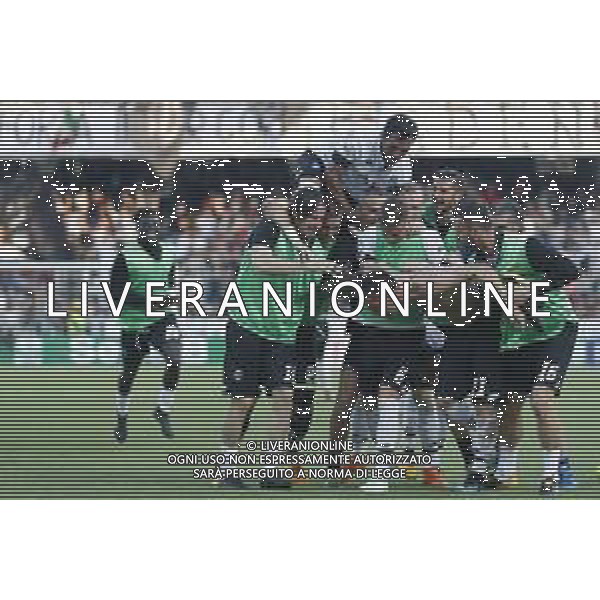 CESENA - PARMA serie B ConTe.it 06/05/2018 nella foto: esultanza dopo il gol di MONCINI GABRIELE - abbraccio ©Claudio Zamagni/Agenzia Aldo Liverani cesena Celebrates a goal during Serie B conTe.it match between Cesena and Parma at Stadio Orogel Dino Manuzzi on May 06, 2018 in Cesena, Italy. photo credit by Claudio Zamagni/Aldo Liverani Photo Agency / AGENZIA ALDO LIVERANI SAS
