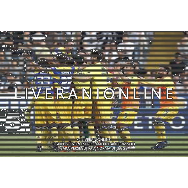 CESENA - PARMA serie B ConTe.it 06/05/2018 nella foto: Esultanza parma dopo il gol di fabio ceravolo - abbraccio ©Claudio Zamagni/Agenzia Aldo Liverani parma Celebrates a goal during Serie B conTe.it match between Cesena and Parma at Stadio Orogel Dino Manuzzi on May 06, 2018 in Cesena, Italy. photo credit by Claudio Zamagni/Aldo Liverani Photo Agency / AGENZIA ALDO LIVERANI SAS
