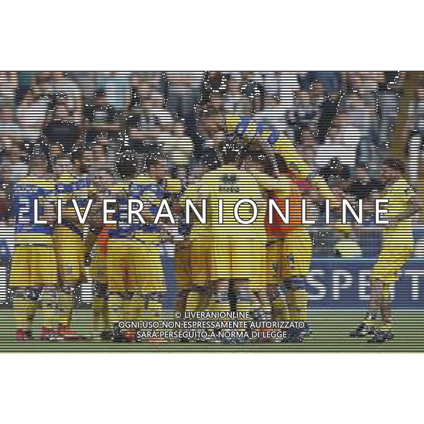 CESENA - PARMA serie B ConTe.it 06/05/2018 nella foto: Esultanza parma dopo il gol di fabio ceravolo - abbraccio ©Claudio Zamagni/Agenzia Aldo Liverani parma Celebrates a goal during Serie B conTe.it match between Cesena and Parma at Stadio Orogel Dino Manuzzi on May 06, 2018 in Cesena, Italy. photo credit by Claudio Zamagni/Aldo Liverani Photo Agency / AGENZIA ALDO LIVERANI SAS