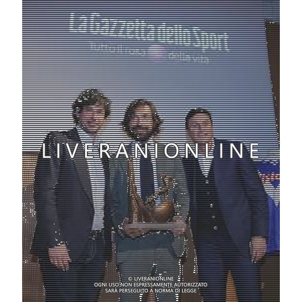 Candido Day - XII Premio Internazionale "Il bello del calcio" Milano - 08.05.2018 Nella Foto:Andrea Pirlo premiato con Demetrio Albertini e Javier Zanetti /Ph.Vitez-Ag. Aldo Liverani
