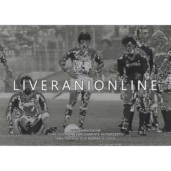 RETROSPETTIVA GERONIMO BARBADILLO CALCIATORE NELLA FOTO GERONIMO BARBADILLO CON LA MAGLIA DELL\'AVELLINO CON RAMON DIAZ AG ALDO LIVERANI SAS