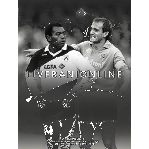 RETROSPETTIVA GERONIMO BARBADILLO CALCIATORE NELLA FOTO GERONIMO BARBADILLO CON LA MAGLIA DELL\'UDINESE CON MORENO FERRARIO AG ALDO LIVERANI SAS