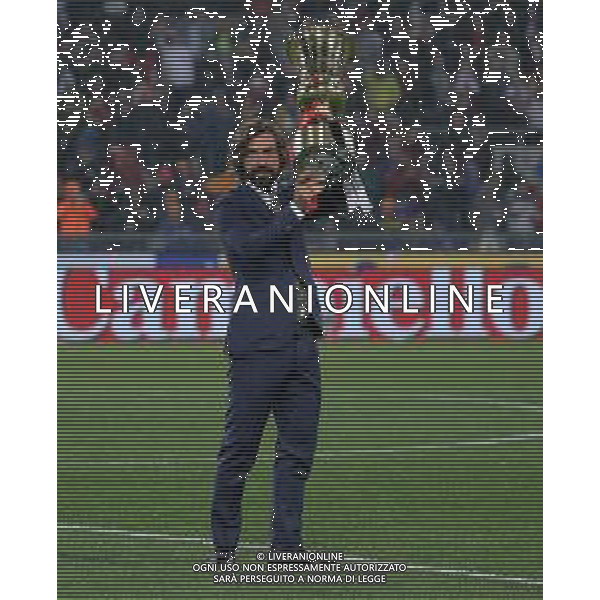 Coppa Italia TIM Cup 2017/2018 Finale Roma - 09.05.2018 Juventus-Milan Nella Foto: andrea pirlo testimonial con la coppa Trofeo /Ph.Vitez-Ag. Aldo Liverani