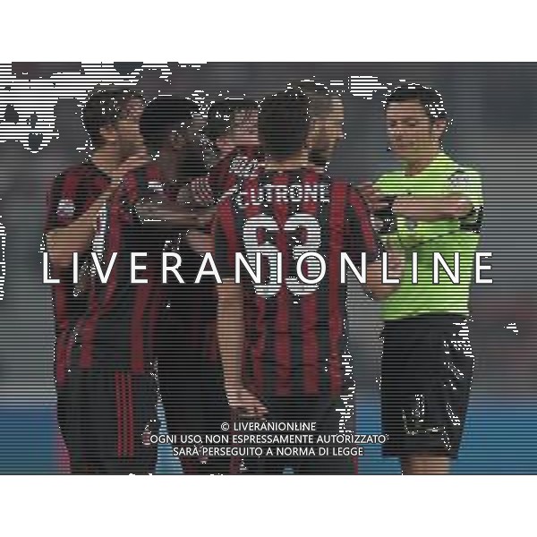 Coppa Italia TIM Cup 2017/2018 Finale Roma - 09.05.2018 Juventus-Milan Nella Foto: i giocatori del milan protestano con l\'arbitro damato - Leonardo Bonucci, Patrick Cutrone /Ph.Vitez-Ag. Aldo Liverani