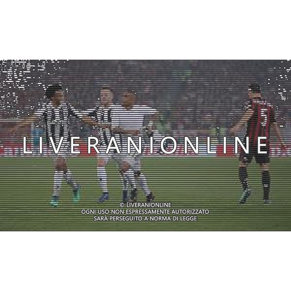 Coppa Italia TIM Cup 2017/2018 Finale Roma - 09.05.2018 Juventus-Milan Nella Foto: esultanza dopo il gol di douglas costa con miralem pjanic e juan cuadrado - delusione di bonaventura /Ph.Vitez-Ag. Aldo Liverani