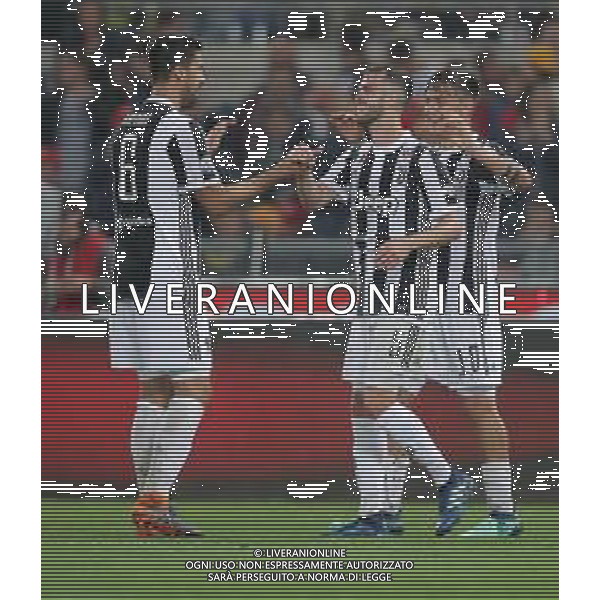 Coppa Italia TIM Cup 2017/2018 Finale Roma - 09.05.2018 Juventus-Milan Nella Foto: esultanza e festeggiamenti a fine gara dei giocatori della juventus per la vittoria - miralem pjanic, paulo dybala e sami khedira /Ph.Vitez-Ag. Aldo Liverani