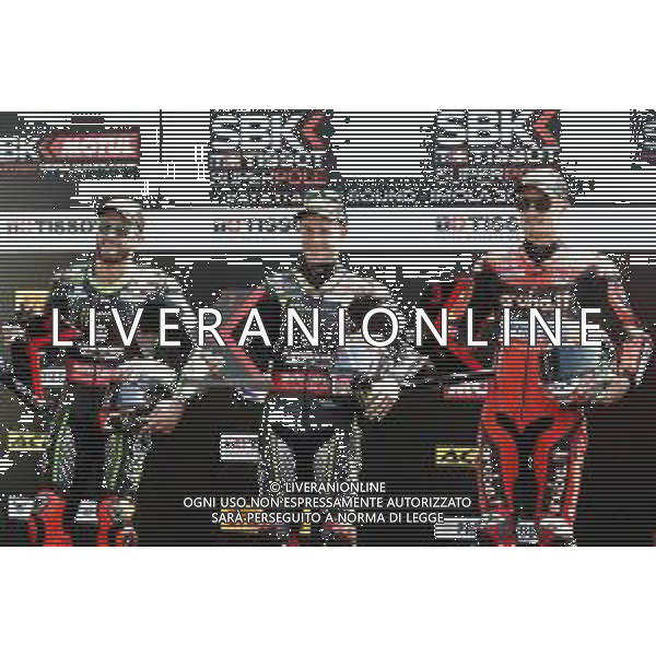 IMOLA - Campionato Mondiale Superbike 12/05/2018 nella foto: Tom Sykes (Kawasaki ZX-10RR) Jonathan Rea (Kawasaki ZX-10RR) Chaz Davies (Ducati Panigale R) ©Claudio Zamagni/Agenzia Aldo Liverani Tom Sykes (Kawasaki ZX-10RR) Jonathan Rea (Kawasaki ZX-10RR) Chaz Davies (Ducati Panigale R) during Superbike World Championship PATA SNACK Italian Round at Enzo and Dino Ferrari Circuiti in Imola May 12. 2018 Photo credit by Claudio Zamagni/Aldo Liverani Photo Agency