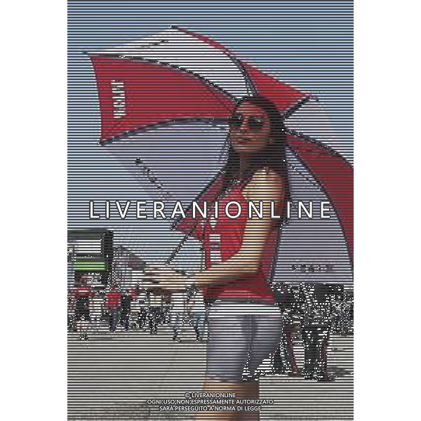 IMOLA - Campionato Mondiale Superbike 12/05/2018 nella foto: ombrellina ©Claudio Zamagni/Agenzia Aldo Liverani umbrella girls during Superbike World Championship PATA SNACK Italian Round at Enzo and Dino Ferrari Circuiti in Imola May 12. 2018 Photo credit by Claudio Zamagni/Aldo Liverani Photo Agency