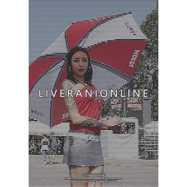 IMOLA - Campionato Mondiale Superbike 12/05/2018 nella foto: ombrellina ©Claudio Zamagni/Agenzia Aldo Liverani umbrella girl during Superbike World Championship PATA SNACK Italian Round at Enzo and Dino Ferrari Circuiti in Imola May 12. 2018 Photo credit by Claudio Zamagni/Aldo Liverani Photo Agency