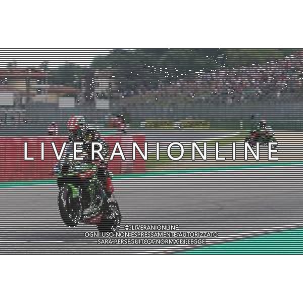 12-05-2018 IMOLA-SUPERBIKE - Arrivo gara 1 jonathan rea in fondo tom sykes marco melandri e chaz davies FOTO GIANNI SANNA-AG ALDO LIVERANI SAS