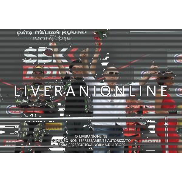 12-05-2018 IMOLA-SUPERBIKE -podio con gerry scotti FOTO GIANNI SANNA-AG ALDO LIVERANI SAS