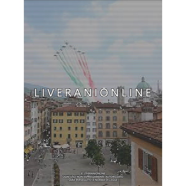 1000 Miglia 2018 passaggio delle frecce tricolori sulla citta\', Brescia 16 maggio 2018. Ph Fotolive/ Simone Venezia / AGENZIA ALDO LIVERANI SAS