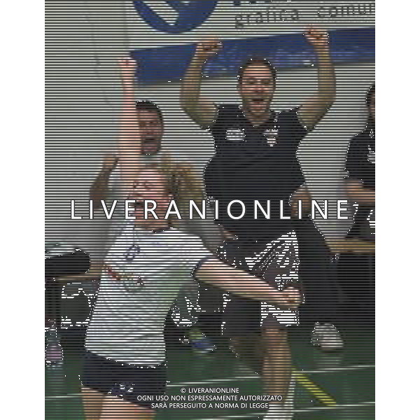 esultanza giulia collet e manuel turrini allenatore pallavolo clai imola-jesi 3-1 play off 16.05.2018 ©SANNA / AGENZIA ALDO LIVERANI SAS