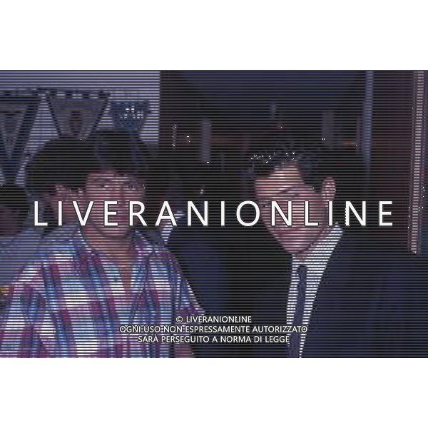 RETROSPETTIVA VINCENZO SCIFO CALCIATORE NELLA FOTO VINCENZO SCIFO CON DANIEL PASSARELLA NELLA SEDE DELL\'INTER AG ALDO LIVERANI SAS