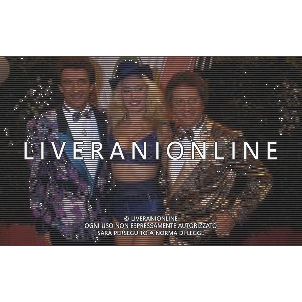 GIANFRANCO D\'ANGELO attore, comico italiano - RETROSPETTIVA nella foto con Ezio Greggio e Moana Pozzi ©ARCHIVIO / AGENZIA ALDO LIVERANI SAS