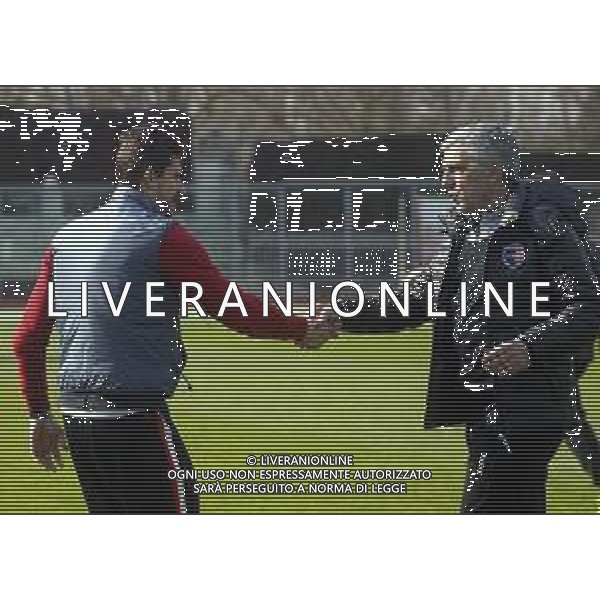 Massimo Gadda imolese calcio e Alessio Dionisi Fiorenzuola prima della partita imolese calcio-fiorenzuola a imola FOTO GIANNI SANNA-AG ALDO LIVERANI SAS