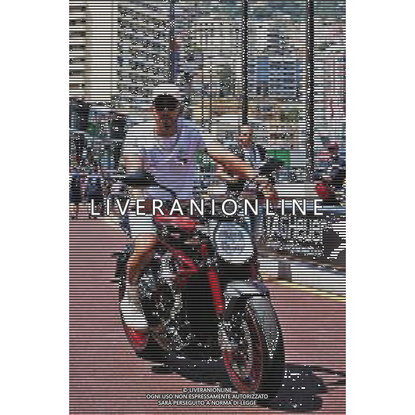 Lewis Hamilton (GBR) Mercedes AMG F1 with his MV Agusta F4 LH44. 23.05.2018. Formula 1 World Championship, Rd 6, Monaco Grand Prix, Monte Carlo, Monaco, Preparation Day. / AGENZIA ALDO LIVERANI SAS -ITALY ONLY EDITORIAL USE ONLY