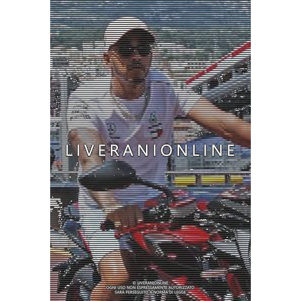 Lewis Hamilton (GBR) Mercedes AMG F1 with his MV Agusta F4 LH44. 23.05.2018. Formula 1 World Championship, Rd 6, Monaco Grand Prix, Monte Carlo, Monaco, Preparation Day. / AGENZIA ALDO LIVERANI SAS -ITALY ONLY EDITORIAL USE ONLY