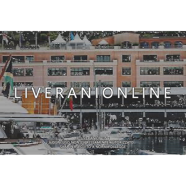F1 Paddock Club with Boats in the scenic Monaco Harbour. 23.05.2018. Formula 1 World Championship, Rd 6, Monaco Grand Prix, Monte Carlo, Monaco, Preparation Day. / AGENZIA ALDO LIVERANI SAS -ITALY ONLY EDITORIAL USE ONLY