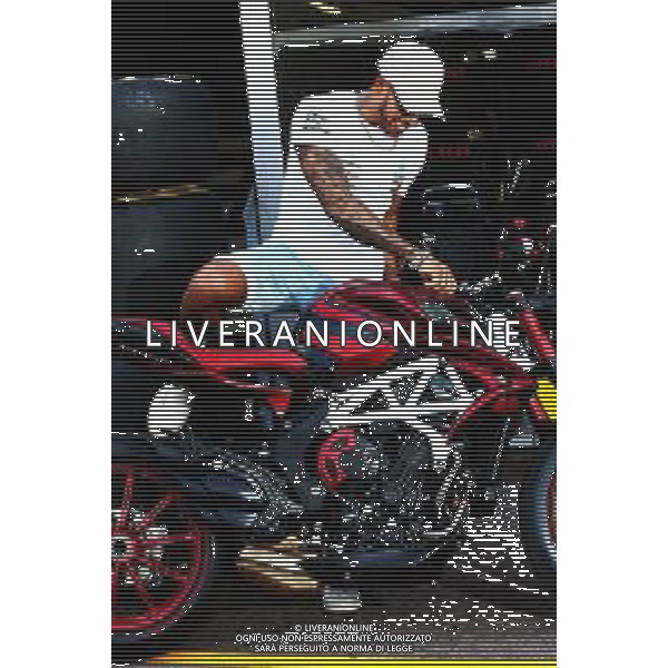 Lewis Hamilton (GBR) Mercedes AMG F1 with his MV Agusta F4 LH44. 23.05.2018. Formula 1 World Championship, Rd 6, Monaco Grand Prix, Monte Carlo, Monaco, Preparation Day. / AGENZIA ALDO LIVERANI SAS -ITALY ONLY EDITORIAL USE ONLY