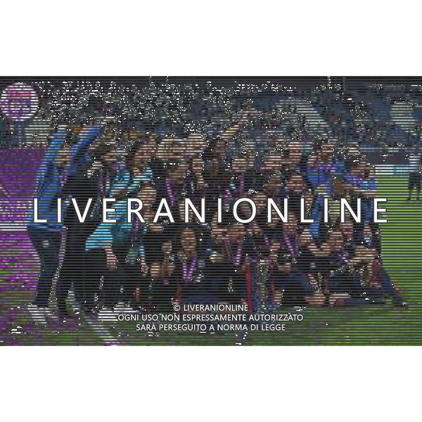 UEFA Woman\'s Champions League 2017/2018 Finale Kiev (Ucraina) - 24.05.2018 Wolfsburg-Olympique Lione Nella Foto:Le giocatrici del Lione festeggiano con la coppa /Ph.Vitez-Ag. Aldo Liverani