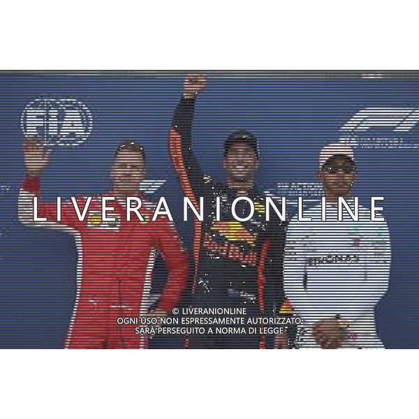 Pole for Daniel Ricciardo (AUS) Red Bull Racing RB14, 2nd for Sebastian Vettel (GER) Ferrari SF71H and 3rd for Lewis Hamilton (GBR) Mercedes AMG F1 W09. 26.05.2018. Formula 1 World Championship, Rd 6, Monaco Grand Prix, Monte Carlo, Monaco, Qualifying Day. / AGENZIA ALDO LIVERANI SAS - ITALY ONLY EDITORIAL USE ONLY
