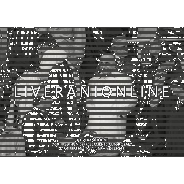 22-09-1997 BOLOGNA CAMPIONATO DI CALCIO SERIE A BOLOGNA MILAN NELLA FOTO IL PRESIDENTE GIUSEPPE GAZZONI FRASCARA CON L\'AMMMINISTRATORE DELGEATO MILAN ADRIANO GALLIANI AG ALDO LIVERANI SAS