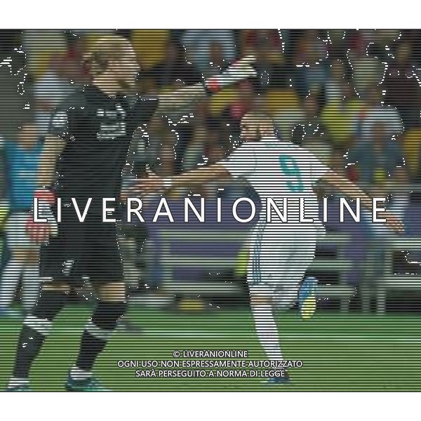 UEFA Champions League 2017/2018 Finale Kiev (Ucraina) - 26.05.2018 Real Madrid-Liverpool Nella Foto:benzema esulta /Ph.Vitez-Ag. Aldo Liverani