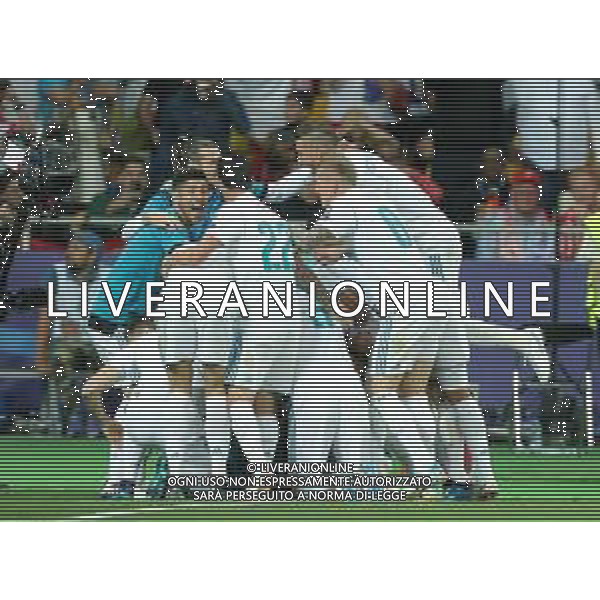 UEFA Champions League 2017/2018 Finale Kiev (Ucraina) - 26.05.2018 Real Madrid-Liverpool Nella Foto:benzema esulta /Ph.Vitez-Ag. Aldo Liverani