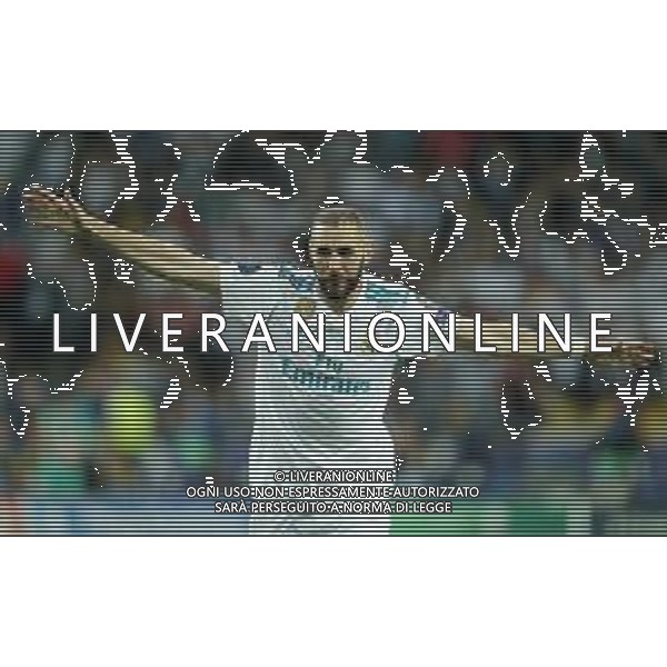 UEFA Champions League 2017/2018 Finale Kiev (Ucraina) - 26.05.2018 Real Madrid-Liverpool Nella Foto:benzema esulta /Ph.Vitez-Ag. Aldo Liverani