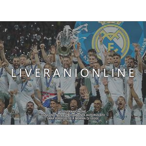 UEFA Champions League 2017/2018 Finale Kiev (Ucraina) - 26.05.2018 Real Madrid-Liverpool Nella Foto:sergio ramos alza la coppa /Ph.Vitez-Ag. Aldo Liverani