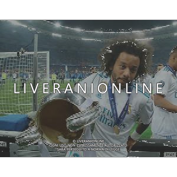 UEFA Champions League 2017/2018 Finale Kiev (Ucraina) - 26.05.2018 Real Madrid-Liverpool Nella Foto:marcelo con la coppa /Ph.Vitez-Ag. Aldo Liverani