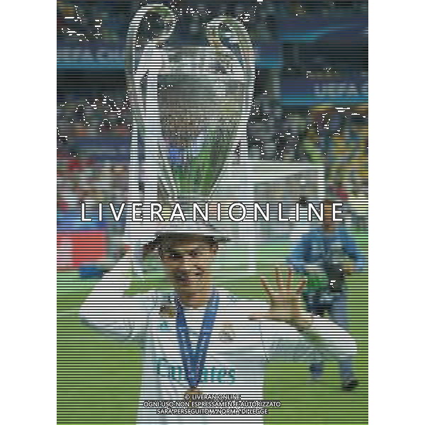 UEFA Champions League 2017/2018 Finale Kiev (Ucraina) - 26.05.2018 Real Madrid-Liverpool Nella Foto:ronaldo con la coppa /Ph.Vitez-Ag. Aldo Liverani