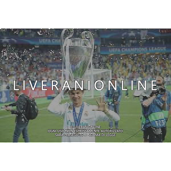 UEFA Champions League 2017/2018 Finale Kiev (Ucraina) - 26.05.2018 Real Madrid-Liverpool Nella Foto:con la coppa /Ph.Vitez-Ag. Aldo Liverani