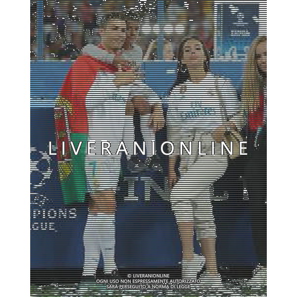 UEFA Champions League 2017/2018 Finale Kiev (Ucraina) - 26.05.2018 Real Madrid-Liverpool Nella Foto:ronaldo con Georgina Rodriguez e il figlio /Ph.Vitez-Ag. Aldo Liverani