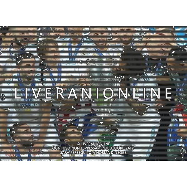 UEFA Champions League 2017/2018 Finale Kiev (Ucraina) - 26.05.2018 Real Madrid-Liverpool Nella Foto:Marcelo con la coppa /Ph.Vitez-Ag. Aldo Liverani