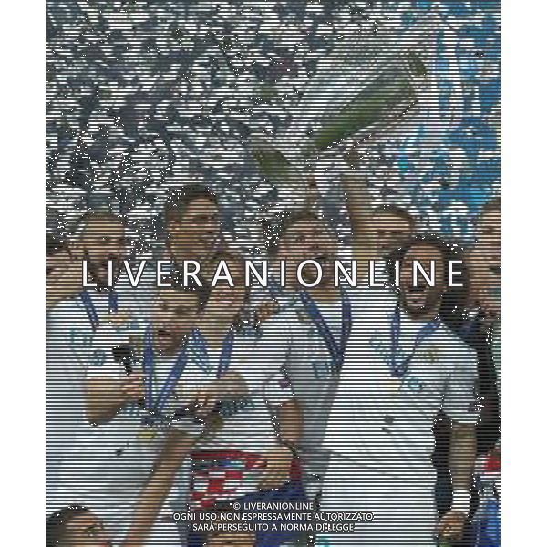 UEFA Champions League 2017/2018 Finale Kiev (Ucraina) - 26.05.2018 Real Madrid-Liverpool Nella Foto:Marcelo con la coppa /Ph.Vitez-Ag. Aldo Liverani